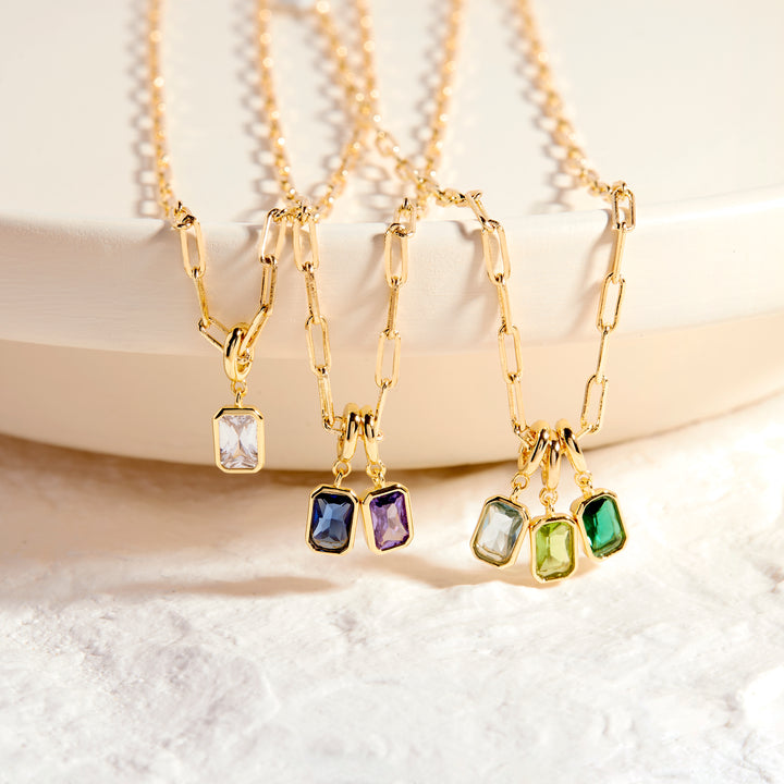Mackenzie Three Birthstone Necklace