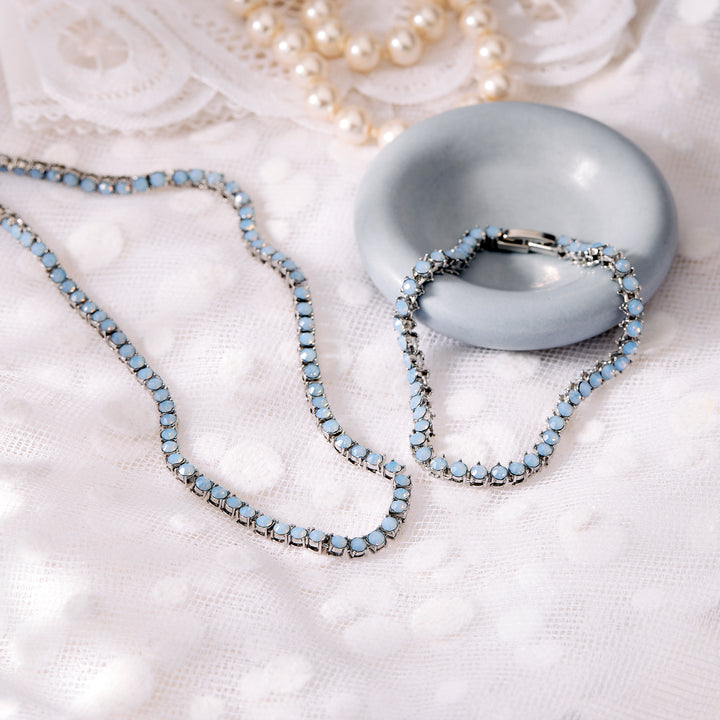 Isabella Opal Blue Tennis Necklace