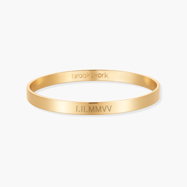 Roman Numeral Thin Bangle Bracelet