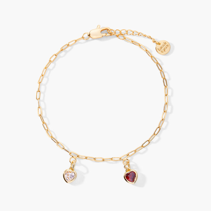 Mackenzie Heart Birthstone Bracelet