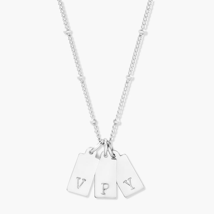 Madeline Rectangle Three Initial Pendant