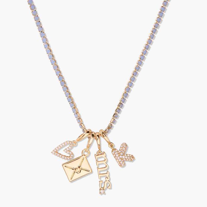 Build Your Own Something Blue Opal Charm Necklace