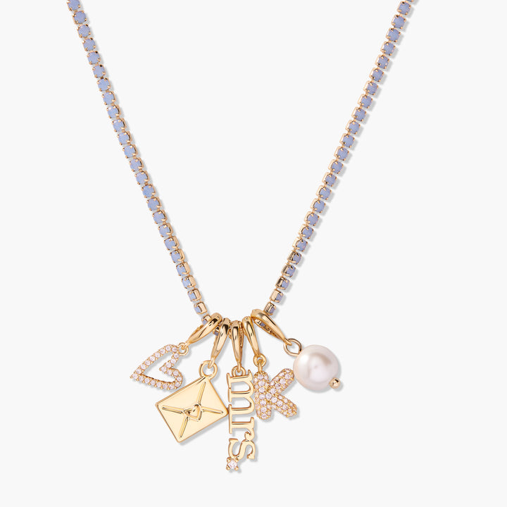 Build Your Own Something Blue Opal Charm Necklace