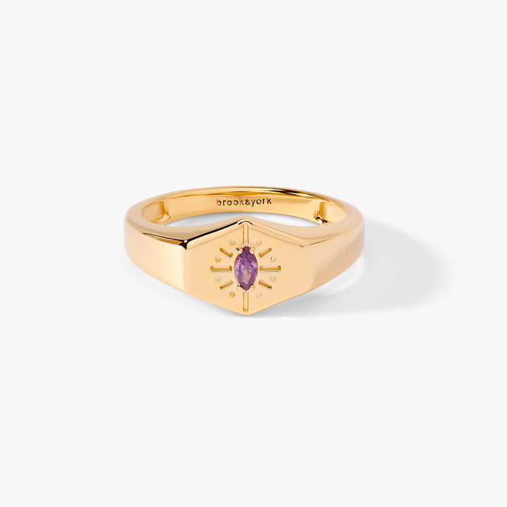 Quincy Birthstone Signet Ring