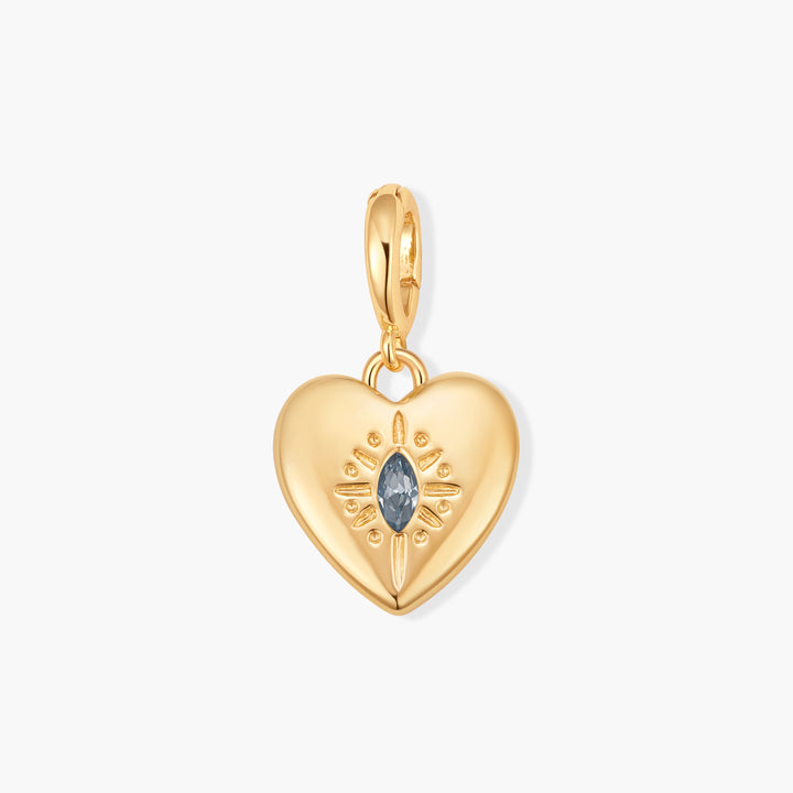 Effie Vintage Birthstone Heart Charm