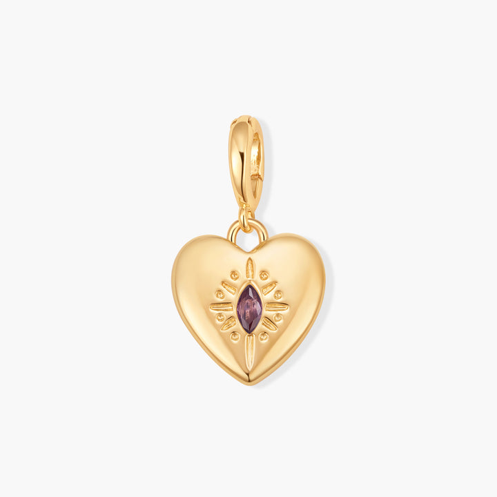 Effie Vintage Birthstone Heart Charm
