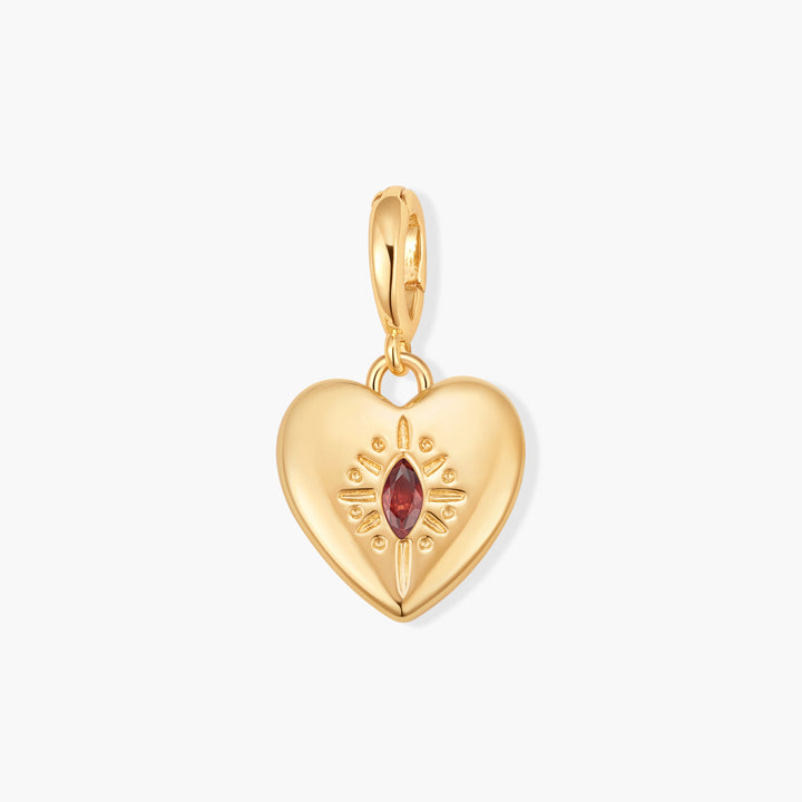 Effie Vintage Birthstone Heart Charm