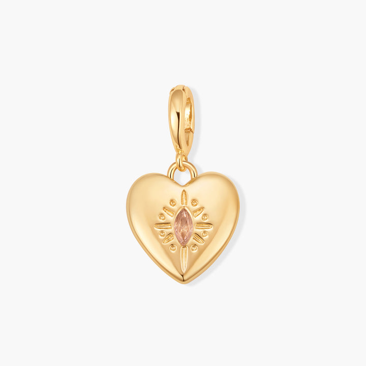 Effie Vintage Birthstone Heart Charm