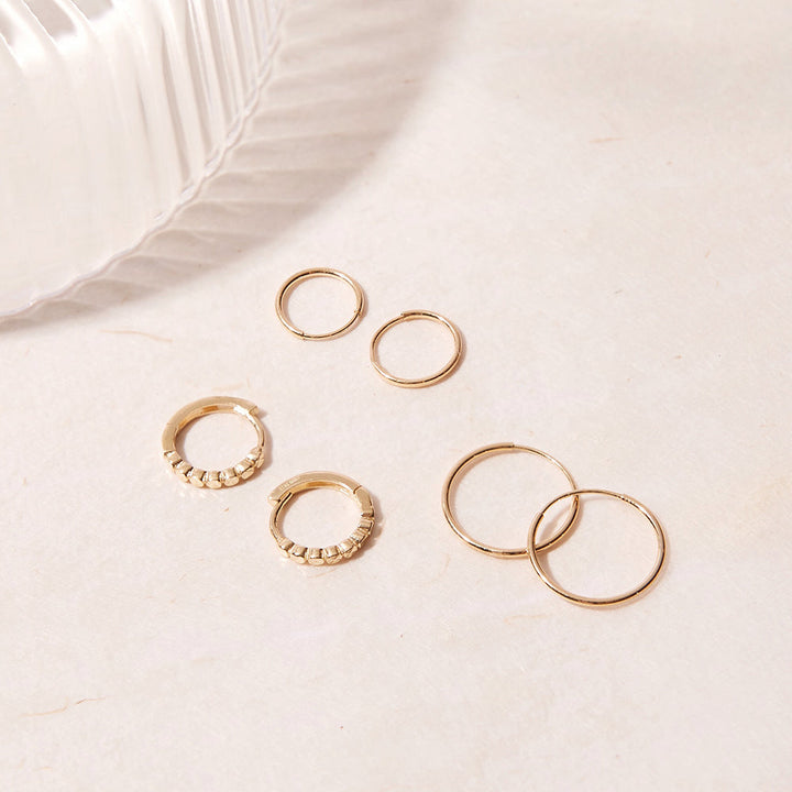 Cleo Petite 14K Gold Hoops