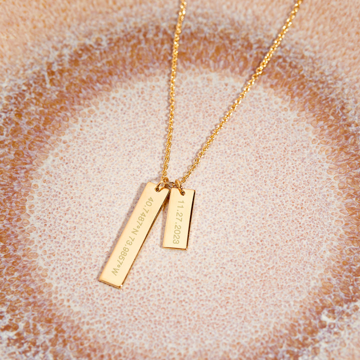 Coordinate Date Bar Necklace